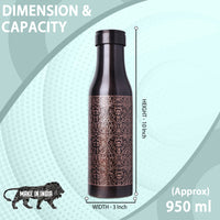 MERCAPE – Handcrafted Pure Copper Bottle - (950 ML)