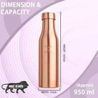 MERCAPE – Handcrafted Pure Copper Bottle - (950 ML)