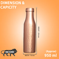 MERCAPE – Handcrafted Pure Copper Bottle - (950 ML)