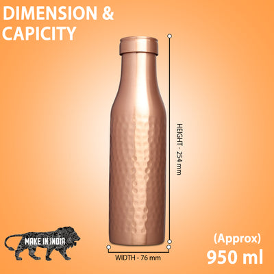 MERCAPE – Handcrafted Pure Copper Bottle - (950 ML)