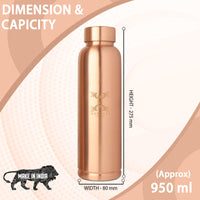 MERCAPE – Handcrafted Pure Copper Bottle - (950 ML)