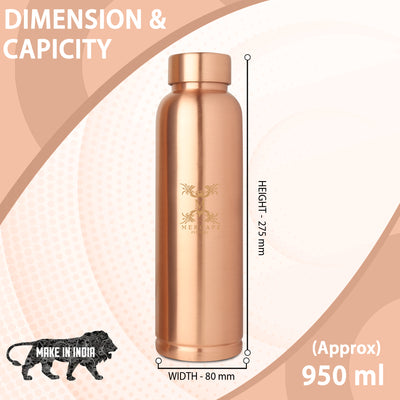 MERCAPE – Handcrafted Pure Copper Bottle - (950 ML)