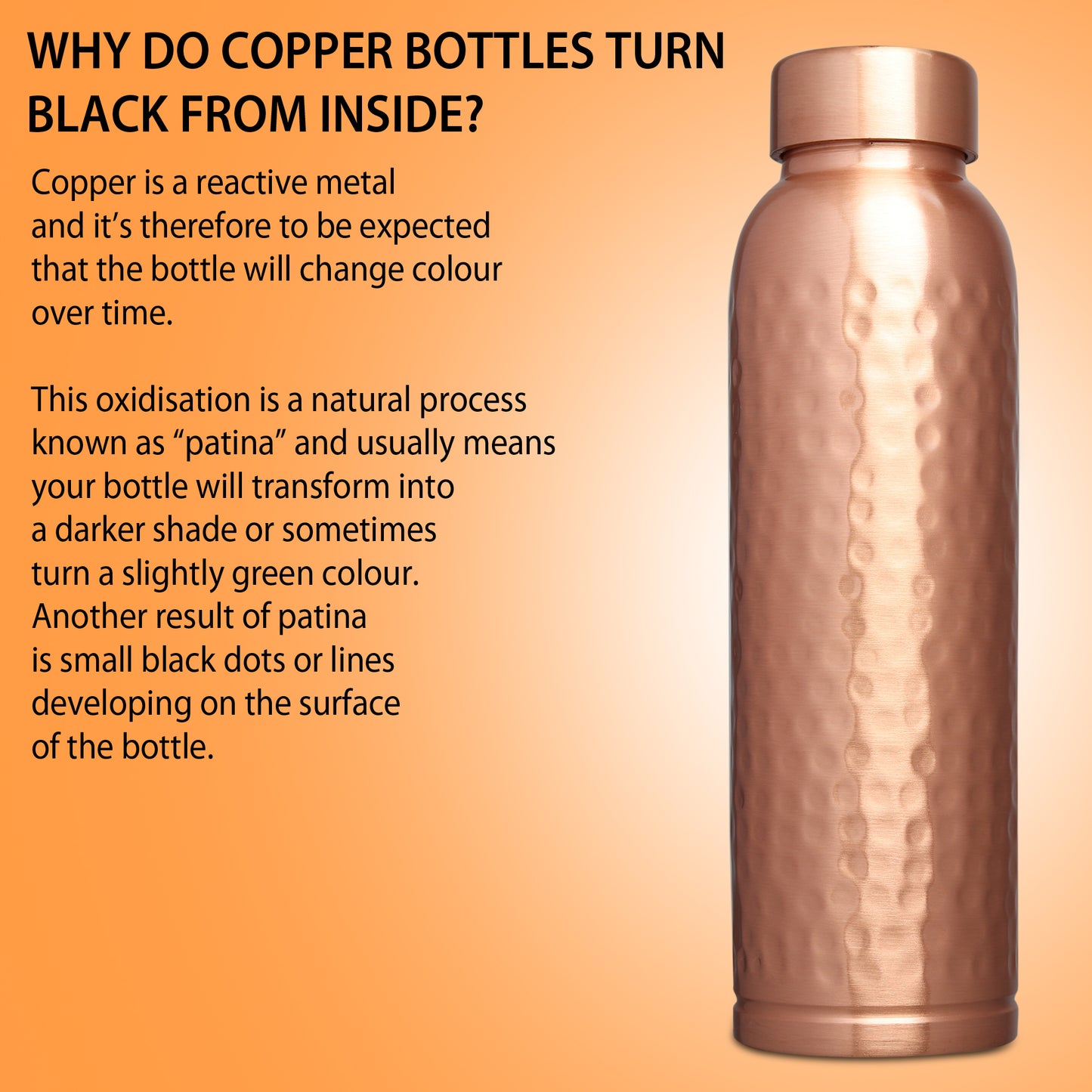 MERCAPE – Handcrafted Pure Copper Bottle - (950 ML)