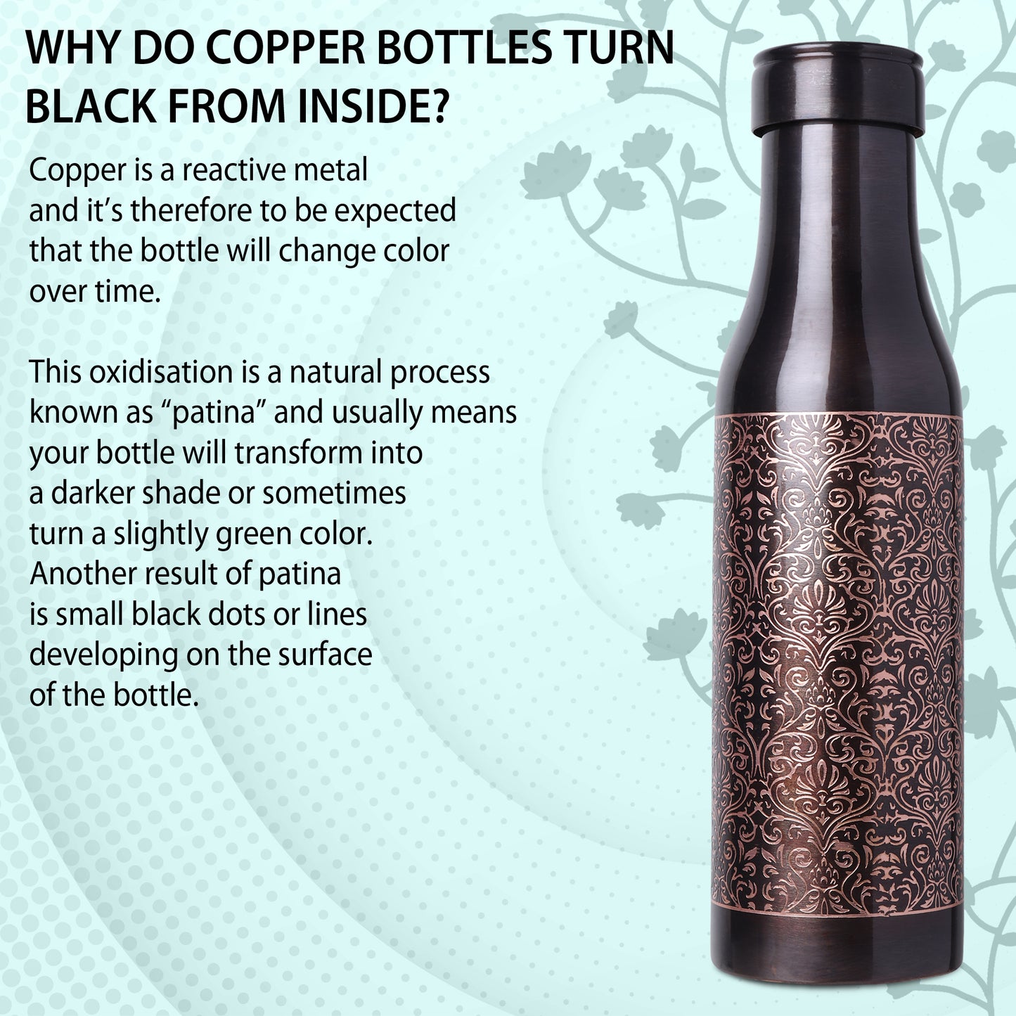 MERCAPE – Handcrafted Pure Copper Bottle - (950 ML)