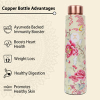 Printed Copper Bottle 950 ml with 2 Glass set 250 ml each