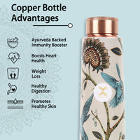 Printed Copper Bottle 950 ml with 2 Glass set 250 ml each (Copy)