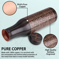 MERCAPE – Handcrafted Pure Copper Bottle - (950 ML)