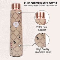 Printed Copper Bottle 950 ml with 2 Glass set 250 ml each