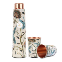 Printed Copper Bottle 950 ml with 2 Glass set 250 ml each (Copy)