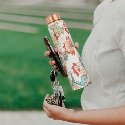 Printed Copper Bottle 950 ml with 2 Glass set 250 ml each