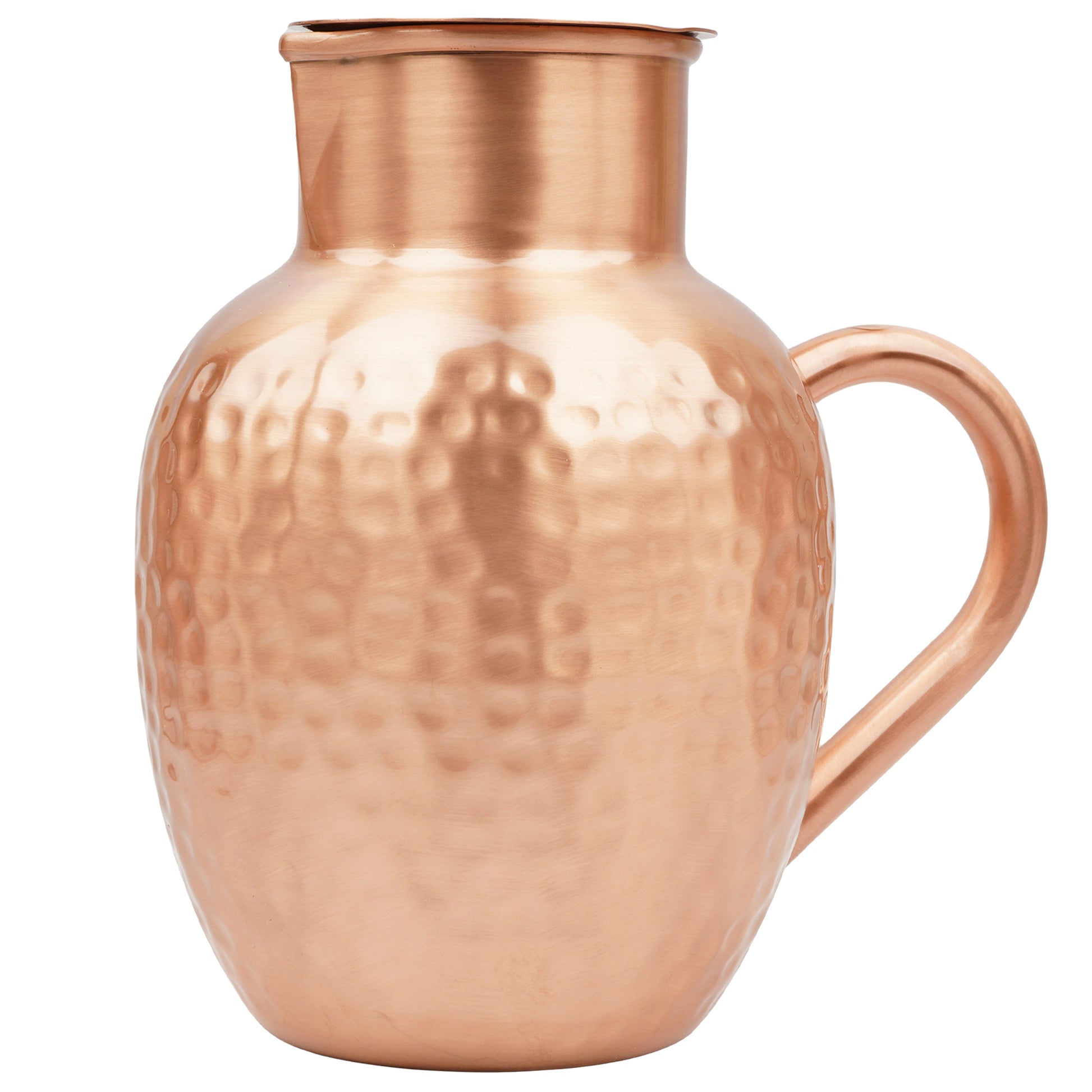 Mercape® 1600 ml Pure Copper Water Jug with Matte Finish & Lid – Handcrafted Hammered Copper Pitcher for Ayurvedic Health Benefits, Antimicrobial & Antioxidant Properties