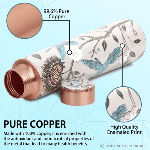 Buy 100% Pure Copper Water Bottle – Handmade, Leakproof, Ayurvedic | Mercape