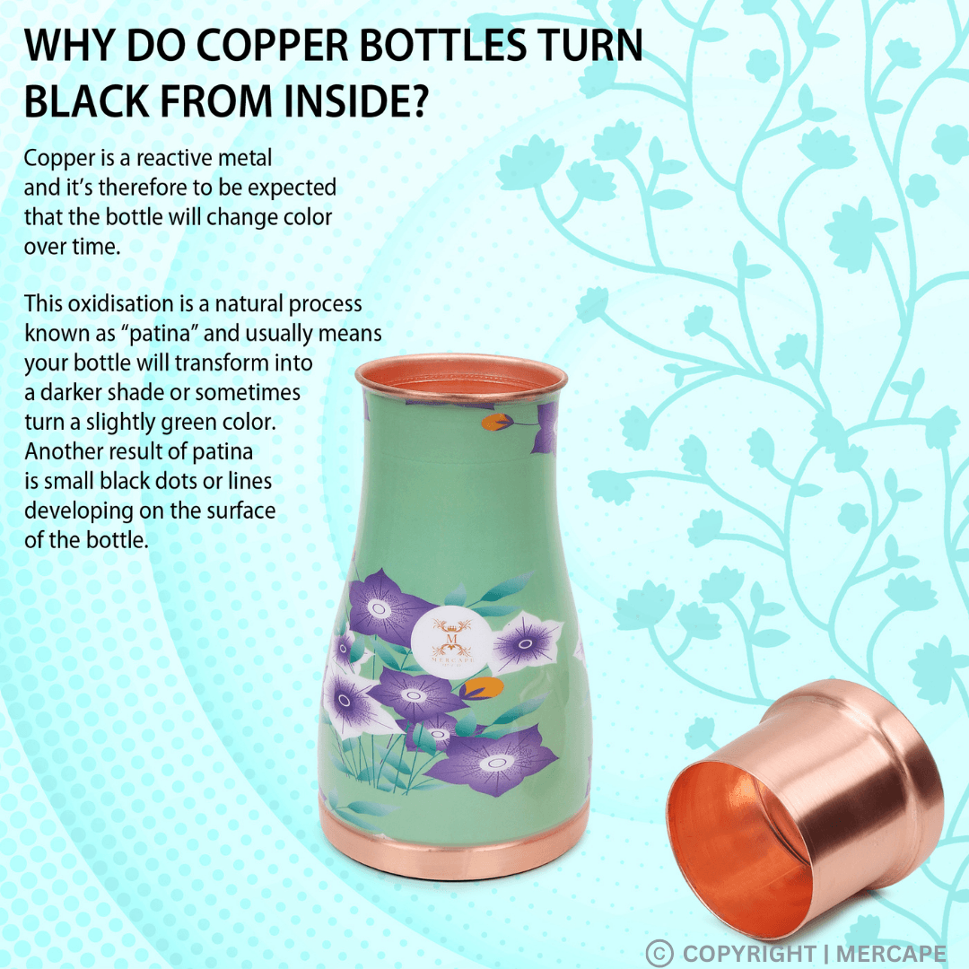 Copper Bedside Bottle 1000 ML Pure Copper Sugger Pot