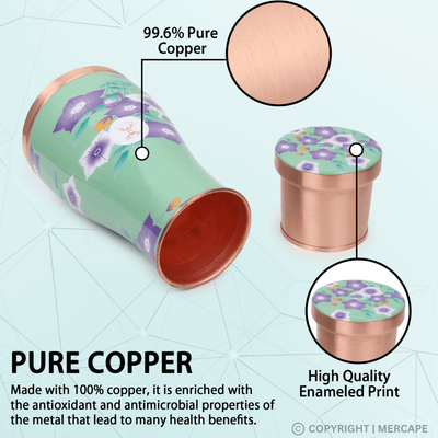 Copper Bedside Bottle 1000 ML Pure Copper Sugger Pot