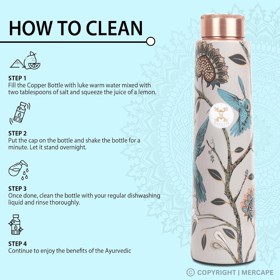 Buy 100% Pure Copper Water Bottle – Handmade, Leakproof, Ayurvedic | Mercape
