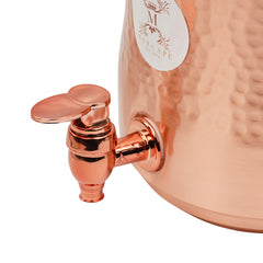 Mercape® 5 Litre Pure Copper Water Dispenser with Stand & 300ml Tumbler | Matte Finish | Full Hammered & Half Hammered Design | Ayurvedic Health Benefits (Half-Hammered Dispenser)