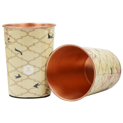 Printed Copper Bottle 950 ml with 2 Glass set 250 ml each