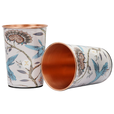 Printed Copper Bottle 950 ml with 2 Glass set 300 ml each