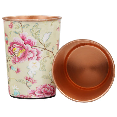 Printed Copper Bottle 950 ml with 2 Glass set 250 ml each