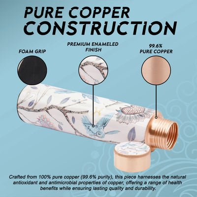 Printed Copper Bottle 950 ml with 2 Glass set 300 ml each