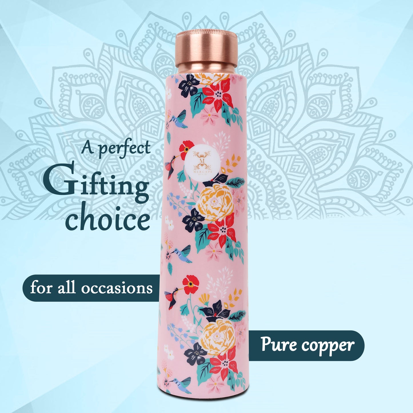 MERCAPE – Handcrafted Floral Elegance Print - (900 ML)