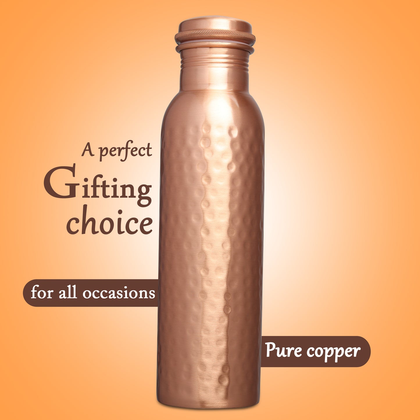 MERCAPE – Handcrafted Pure Copper Bottle - (950 ML)