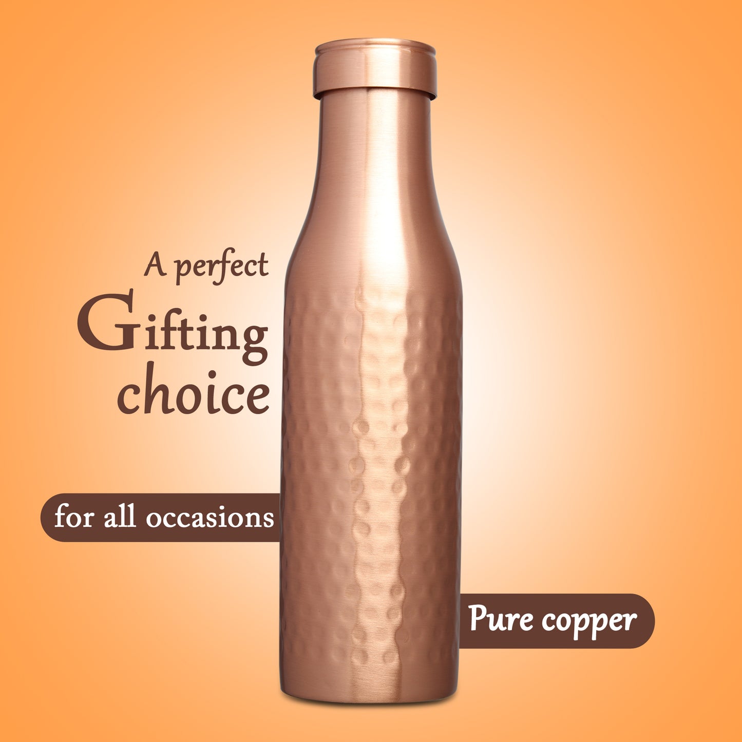 MERCAPE – Handcrafted Pure Copper Bottle - (950 ML)