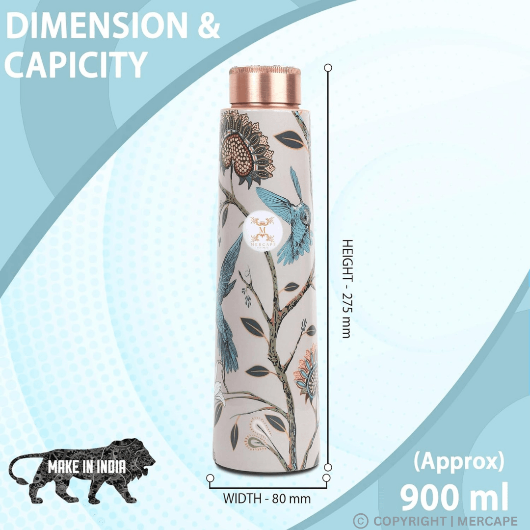 Buy 100% Pure Copper Water Bottle – Handmade, Leakproof, Ayurvedic | Mercape