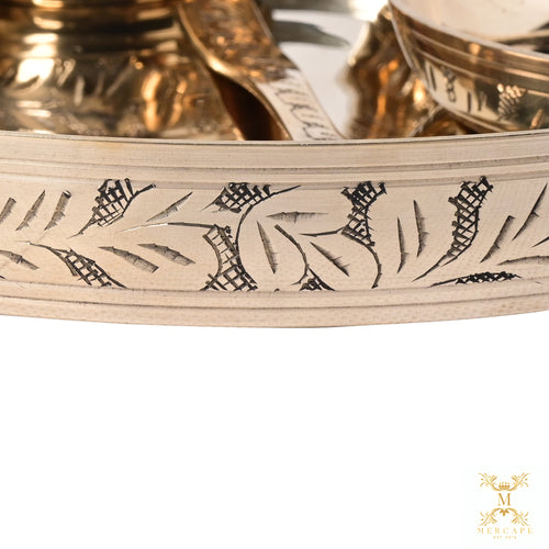 Mercape 6-Piece Kansa Dinner Set | Glossy Finish