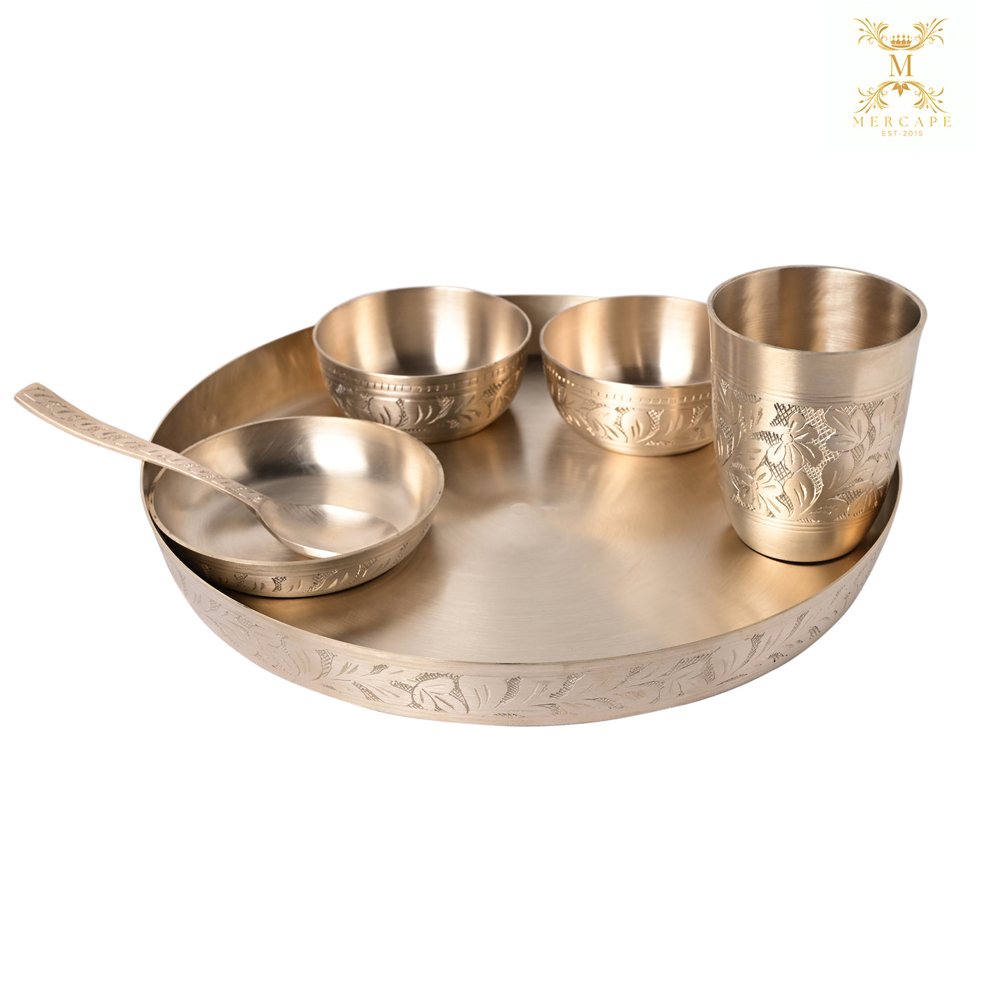 Mercape 6-Piece Kansa Dinner Set | Glossy Finish