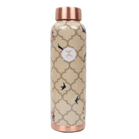 MERCAPE – Handcrafted Aviary Artistry Print Pure Copper Bottle - (950 ML)